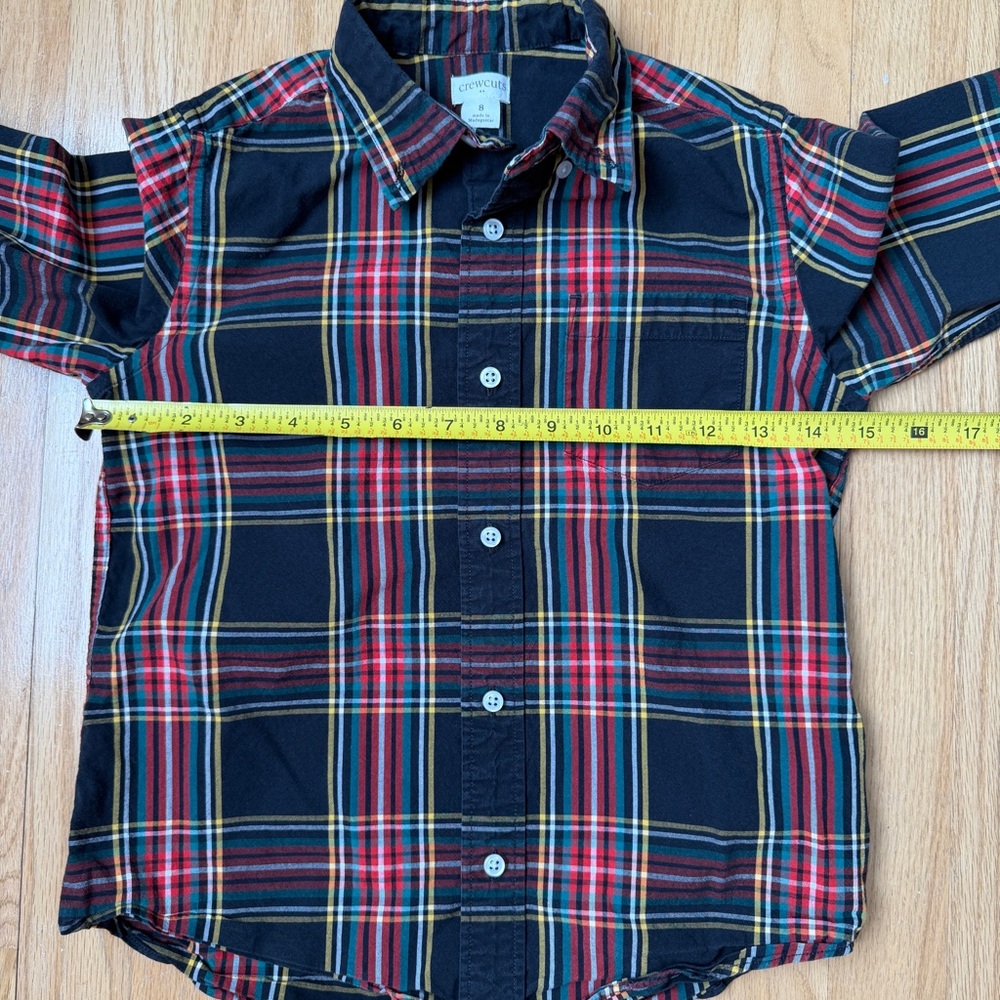 Crewcuts J.Crew Steward Plaid Button Down Shirt Boys 8 - Picture 8 of 9